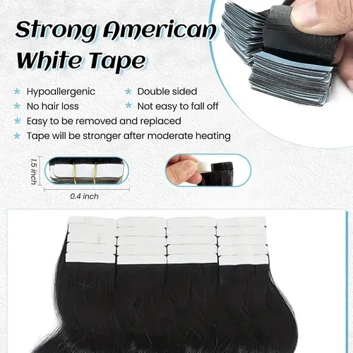 Extensiones De Cabello Humano Con Cinta 12” Benafee