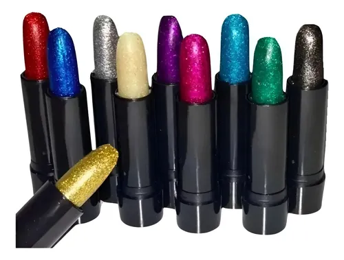 5 Labiales Metalizado Glitter Pintafan