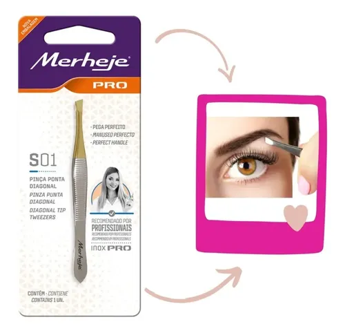 Pinza Profesional Para Cejas Merheje Pro S01