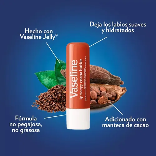 Vaseline Lip Therapy Cocoa Butter Bálsamo Labial De Usa