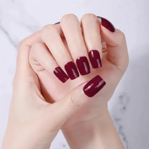 Tiras De Uñas de Gel Premium 22u Autoadhesivas – No Necesitan Lámpara Uv – Borgoña