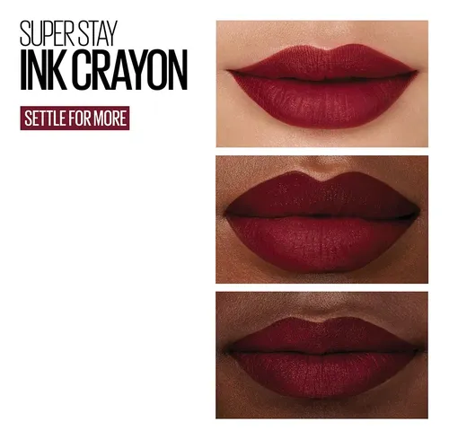 Pintalabios Mate Maybelline Superstay Ink Crayón Acabado Matte Color Settle for more