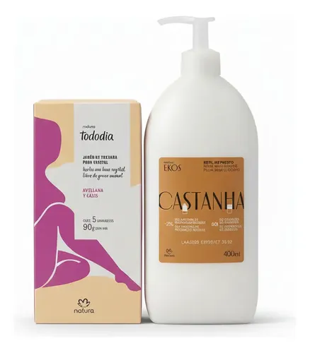 Kit Natura Ekos Crema Castanha + 5 Jabones Tododia 400ml