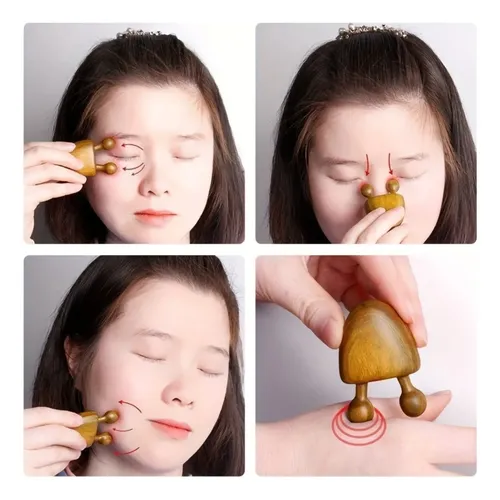 @*~ J Masajeador Facial De Sándalo Natural De 1 Pieza Y ~$