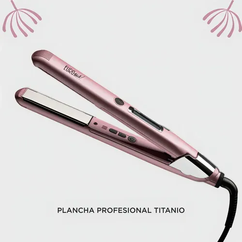Planchita Eurostil Para Pelo Titanium Rosa Color Rosa