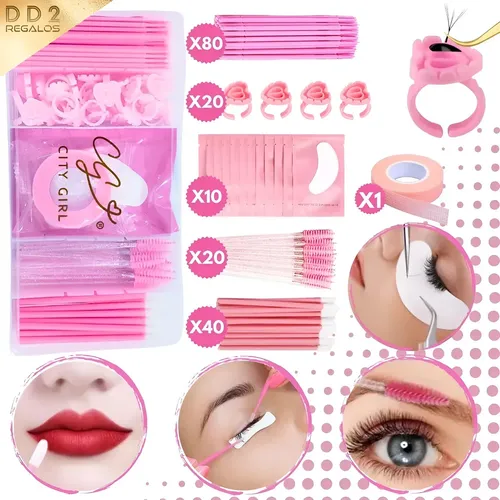 Kit Básico Extensión de Pestañas Marca City Girl Color