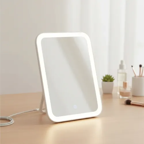 Espejo Con Luz Led Táctil 3 Tonos Ajustable Usb