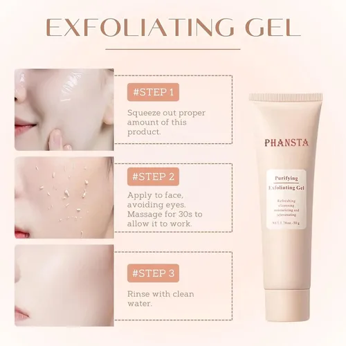 Gel Exfoliante Purificador, Limpiador Facial Suave, 2 Unidad