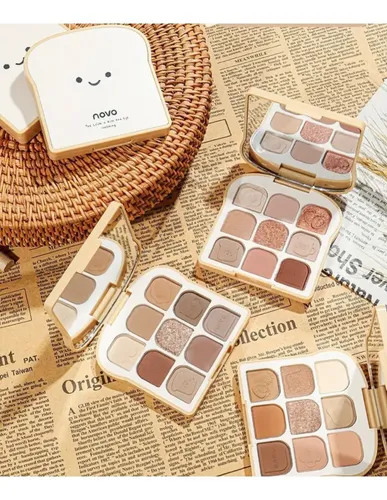 Paleta de Sombras Toast con 9 Tonos Mate y Brillantes