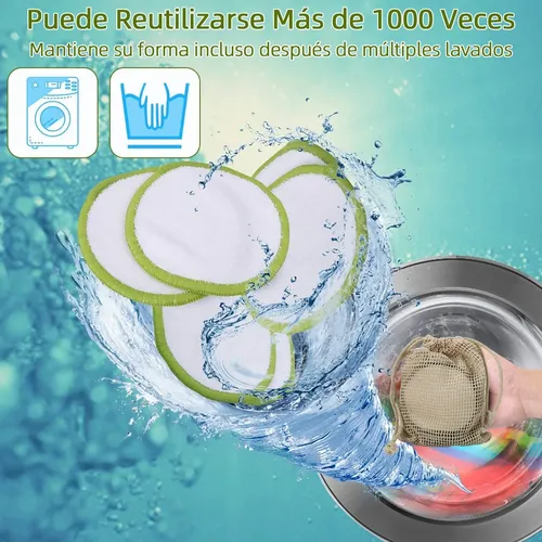 24 Pads Desmaquillantes Reutilizables, Algodones