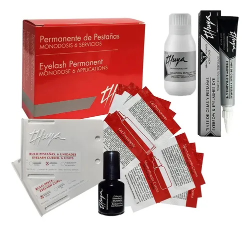 Kit Permanente de Pestañas Thuya 6 Servicios Negro para 2 Unidades