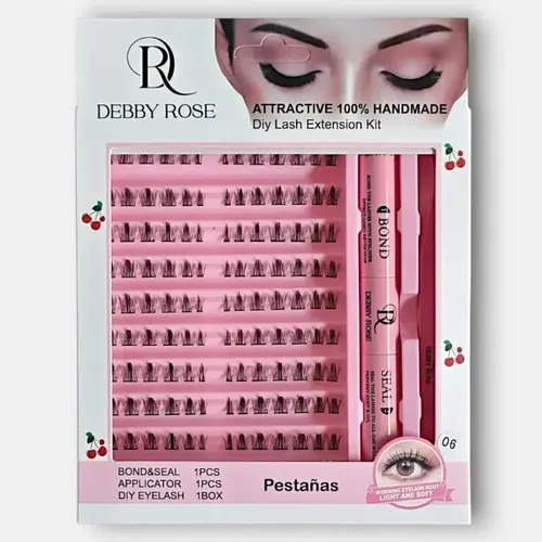 Kit Extensiones De Pestañas Diy Cluster Bond Seal Aplicador