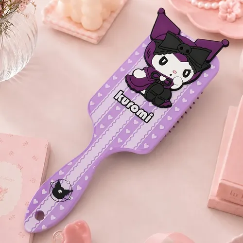 Peineta Para Cabello Sanrio Kuromi Con Masajeador De Cuero C