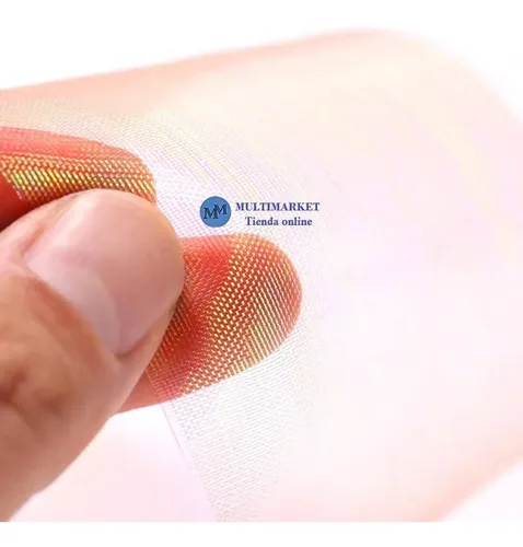 Seda Metalizada Organza Holográfica Malla Red Nail Art 3d