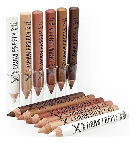 Set 6 Lapices Delineadores Suaves Ojos Labios By Kiss Beauty Acabado Satinado Color 6 Tonos