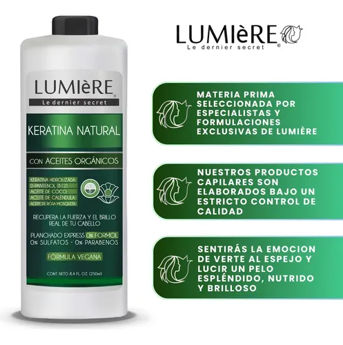 Alisado Natural Sin Formol Incluye Keratina Reparacion 250ml