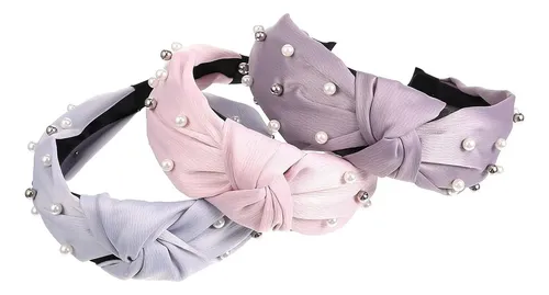 3 Piezas Diademas Anudadas Anchas Para Mujer Lavanda