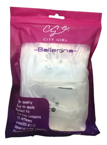 Tips Soft Gel Press On Uñas Prelimadas Bolsa City Girl 600u Short Ballerina
