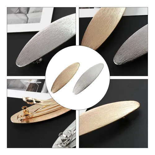 2 Broches De Pelo Ovalados Largos Para Mujer, A La Moda