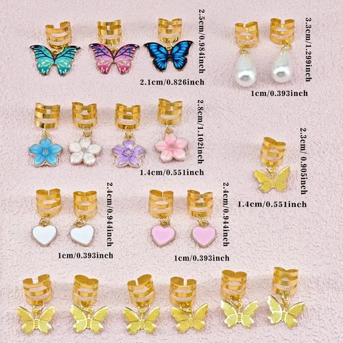 Kit De 20 Accesorios Para Cabello, Anillos Y Adornos