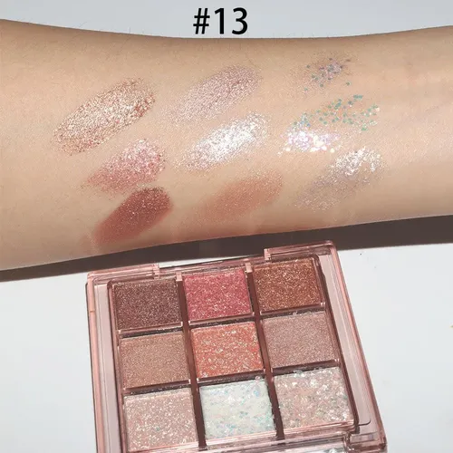 Paleta De Sombras Glitter 9 Colores Flyee0