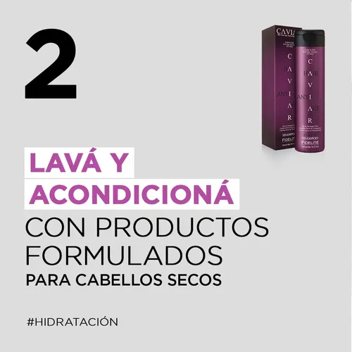 Kit Fidelite Caviar Shampoo Acondicionador Secos260 Morado