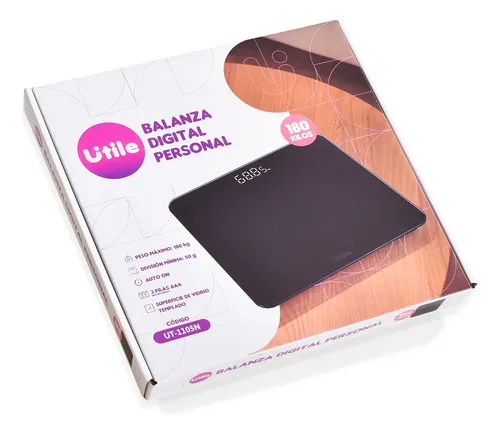 Balanza Personal Digital Baño 180 Kg Utile Color Negro