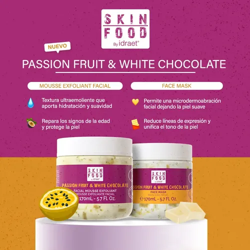 Idraet Skin Food Passion Fruit 170ml Exfoliante Facial Momento de aplicación Día/Noche Tipo de piel Todo tipo de piel
