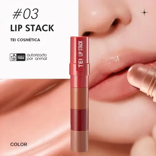 Labial Lipstack Matte En Barra 4 En 1 Tei Maquillaje
