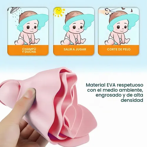 2 De Gorro De Ducha Para Bebé,con Protección Para Los Oídos