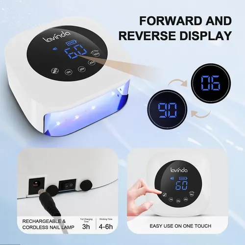 Lámpara Uv Led Recargable 54w Con Display Y Sensor