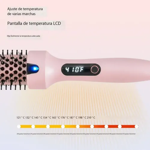 +cepillo Térmico Eléctrico Redondo Ay W Wavytalk, Rosa/ Rosa