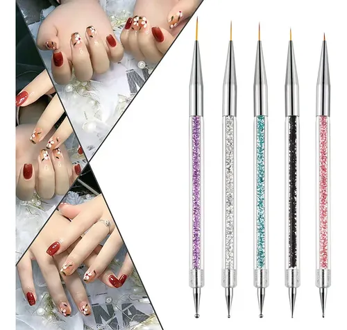 Set Profesional Uñas 10 Piezas Rosa Para Nail Art 3d