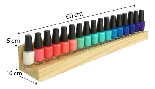 Exhibidor Madera Pared Uñas Esmaltes Pack X2 Unidades