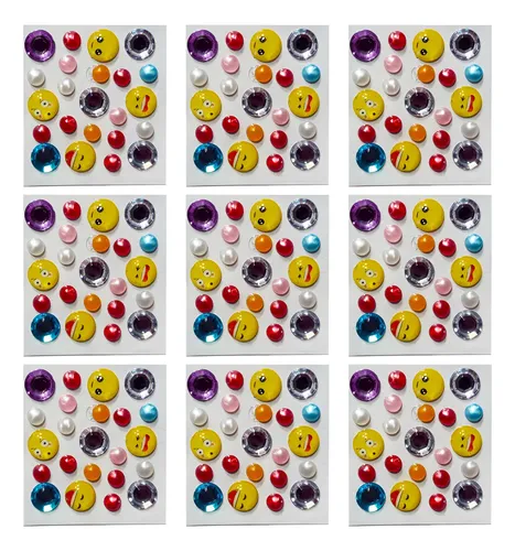 10   Planchas Gemas Autoadhesivas Strass Rostro Cara Cuerpo