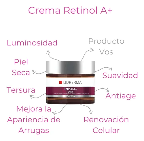 Crema Facial Retinol A+ Antiage Mejora Manchas Lidherma