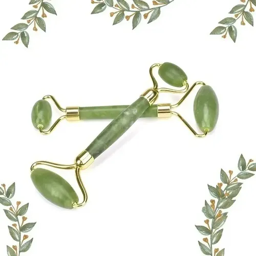Masajeador Doble Rodillo Jade Facial Corporal Piedra