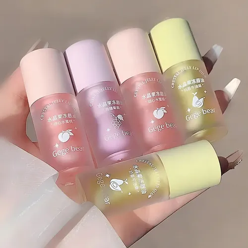 Gege Bear Crystal Jelly Lip Oil Aceite Labial Hidratante Peaches