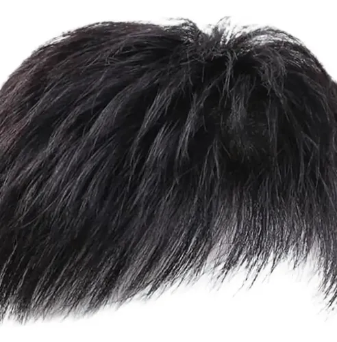 Peluca Corta Lisa Con Flequillo Para Hombre