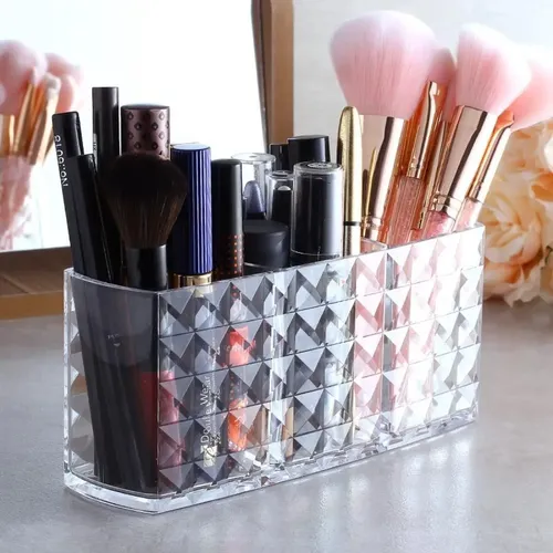 Organizador De Brochas De Maquillaje De Plástico Con Forma D