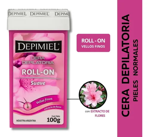 Cera Roll-on Descartable Suave Rosa Mosqueta X100g Depimiel