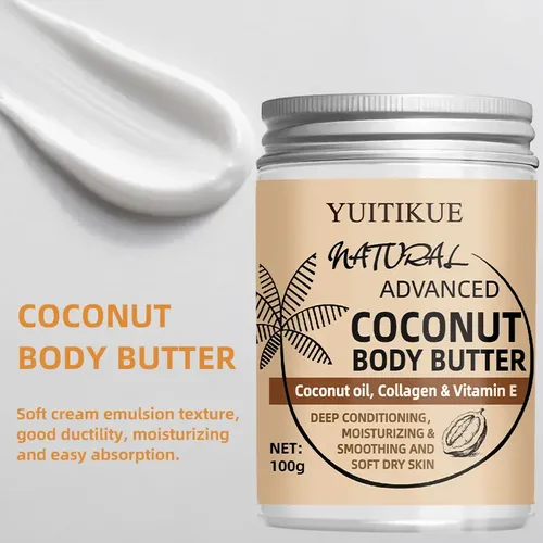 Crema Corporal De Coco Natural Con Aceite Y Colágeno Deep Moist C