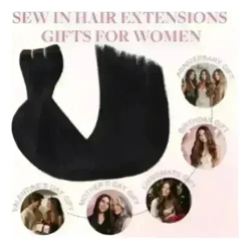 Extension Cortina De Pelo Humano Real 35cm 100g Negro Jet
