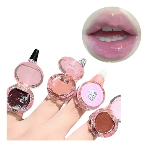 Cappuvini Labial Con Forma De Anillo Lip Glaze Mirror Kawaii