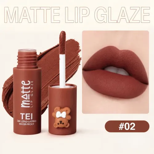 Matte Lip Glaze Osito Labial Liquido X6uni Tei Cosmetica