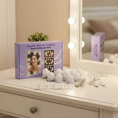 Kit 10 Focos Led Luz Usb Maquillaje Hollywood Espejo Camarin