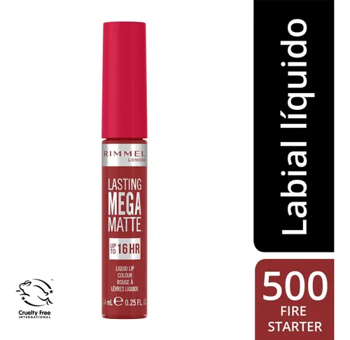 Rimmel Labial Líquido Lasting Mega Matte 500 Fire Starter