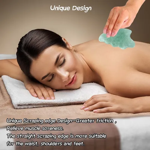 Herramienta De Masaje Facial Gua Sha Jade Stone Para Rostro
