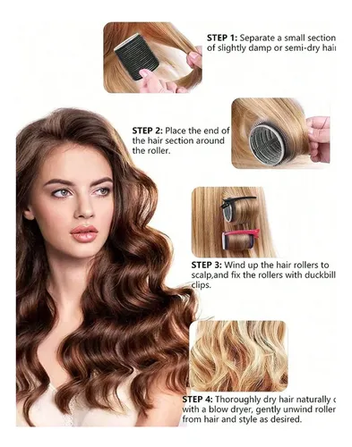 Kit De 24 Rulos Autoadhesivos Para Cabello Con Pinza