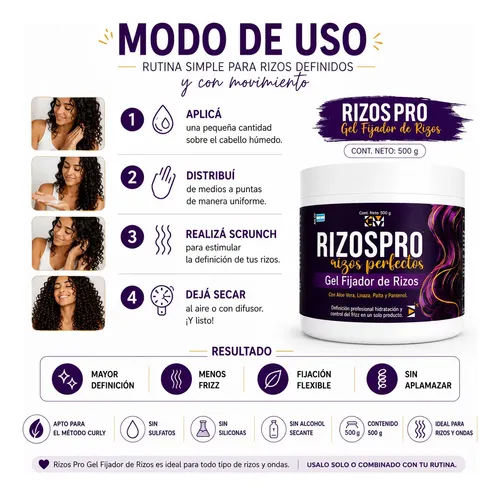 Gel Fijador Rulos Rizos Pro Método Curly Ontrol Friz Arlex